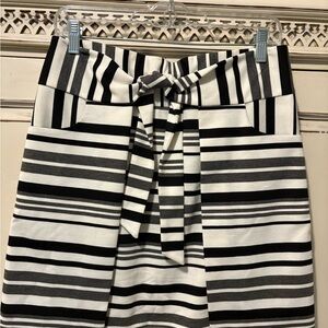 CAbi Monochrome Striped Pencil Skirt